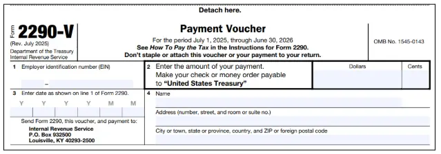 Form 2290V